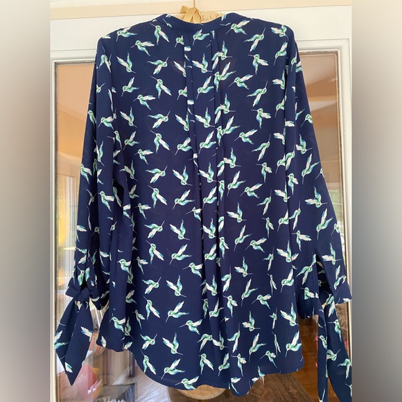 41 Hawthorne Women’s 3/4 length tie sleeve vneck blouse - Picture 2 of 4